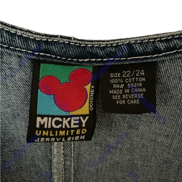 Vintage Mickey Unlimited Jerry Leigh Denim Romper Size 22/24 - Picture 5 of 8